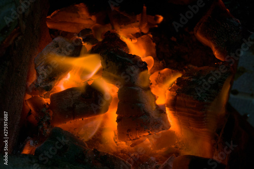 Background of the hot charcoal