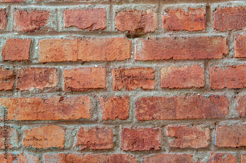 Brick wall texture background . Wall of old brick.