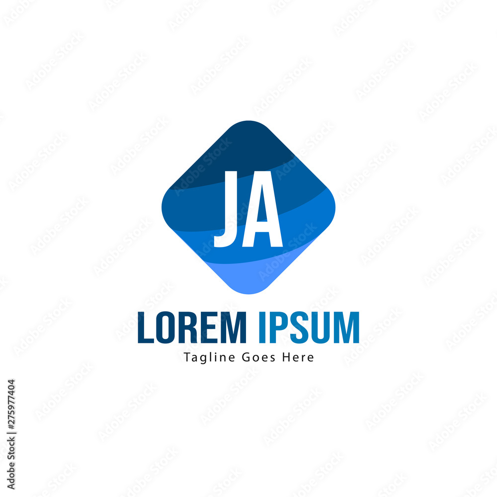 Initial JA logo template with modern frame. Minimalist JA letter logo vector illustration Initial JA logo template with modern frame. Minimalist JA letter logo vector illustration