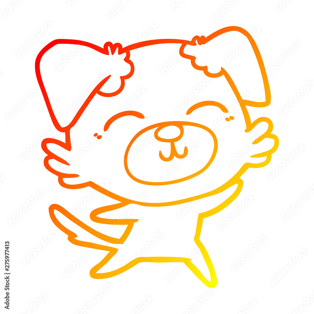 Obraz premium warm gradient line drawing cartoon dog
