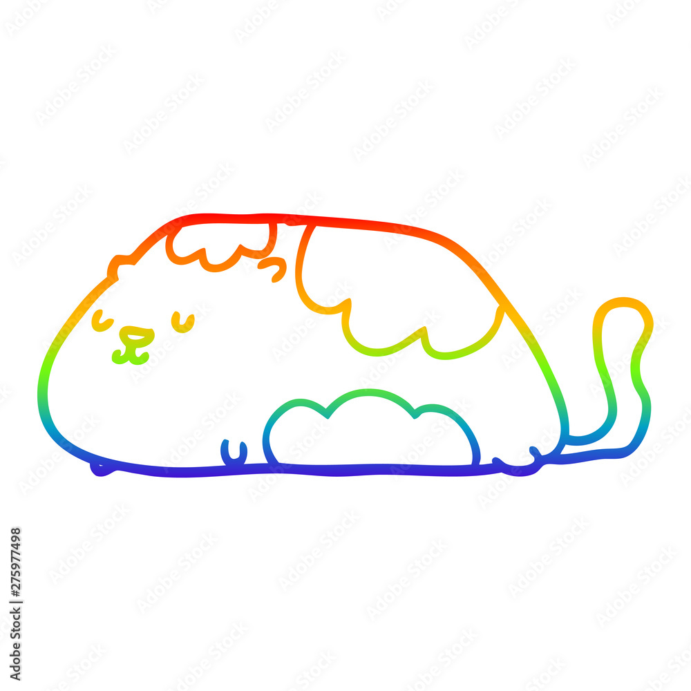 rainbow gradient line drawing cartoon cat rainbow gradient line drawing cartoon cat