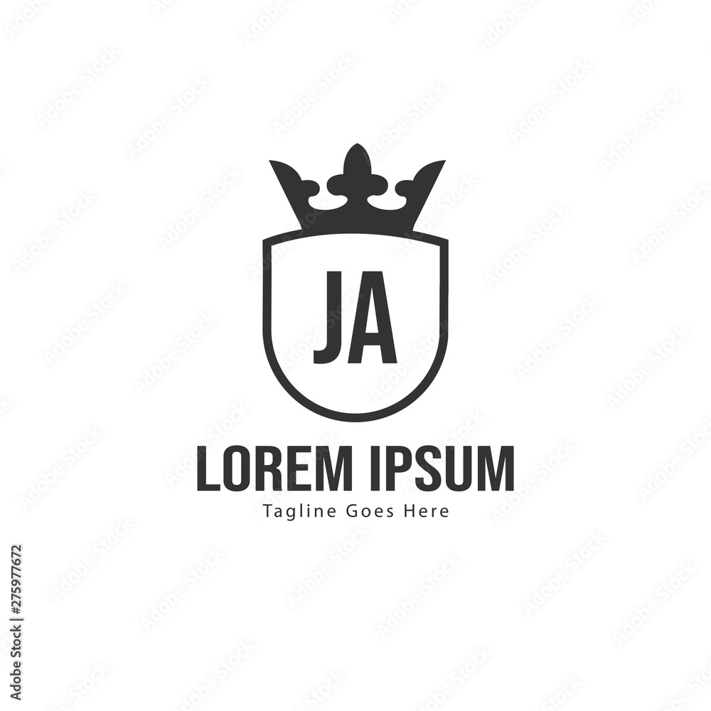 Initial JA logo template with modern frame. Minimalist JA letter logo vector illustration Initial JA logo template with modern frame. Minimalist JA letter logo vector illustration