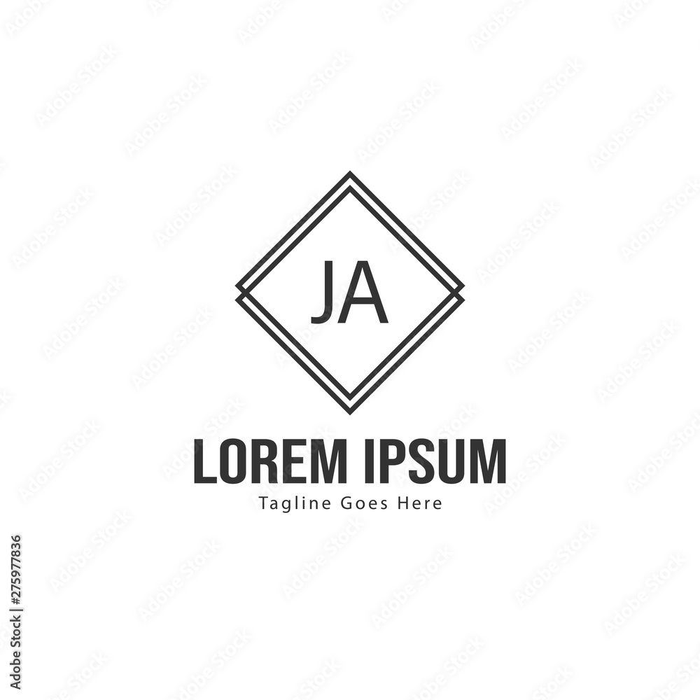 Initial JA logo template with modern frame. Minimalist JA letter logo vector illustration Initial JA logo template with modern frame. Minimalist JA letter logo vector illustration