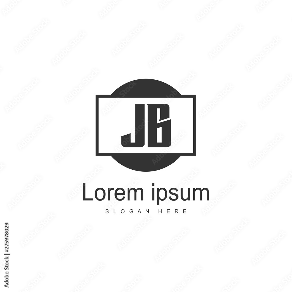 Initial JB logo template with modern frame. Minimalist JB letter logo vector illustration Initial JB logo template with modern frame. Minimalist JB letter logo vector illustration