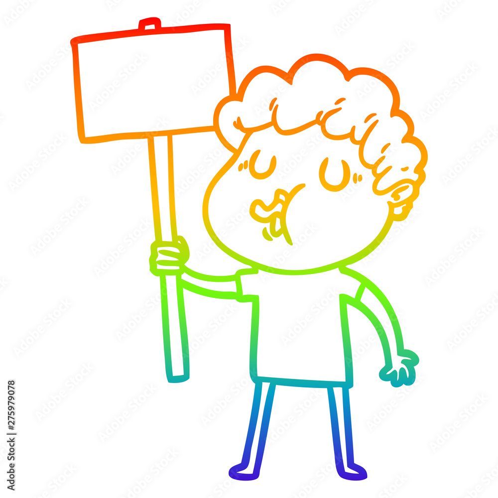rainbow gradient line drawing cartoon man singing rainbow gradient line drawing cartoon man singing