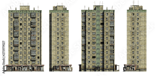 Canvas-taulu Abandoned Soviet 12-storey panel house