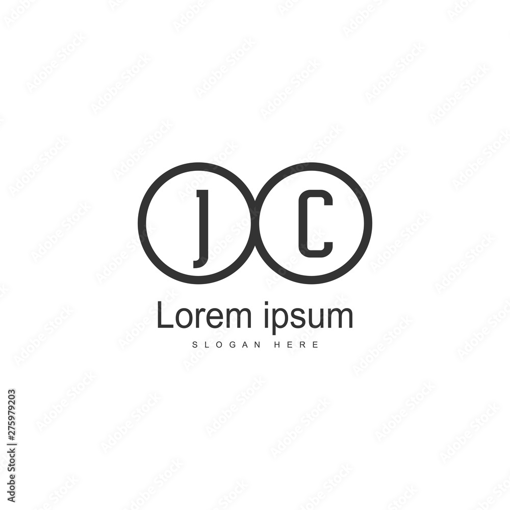 Initial JC logo template with modern frame. Minimalist JC letter logo vector illustration Initial JC logo template with modern frame. Minimalist JC letter logo vector illustration