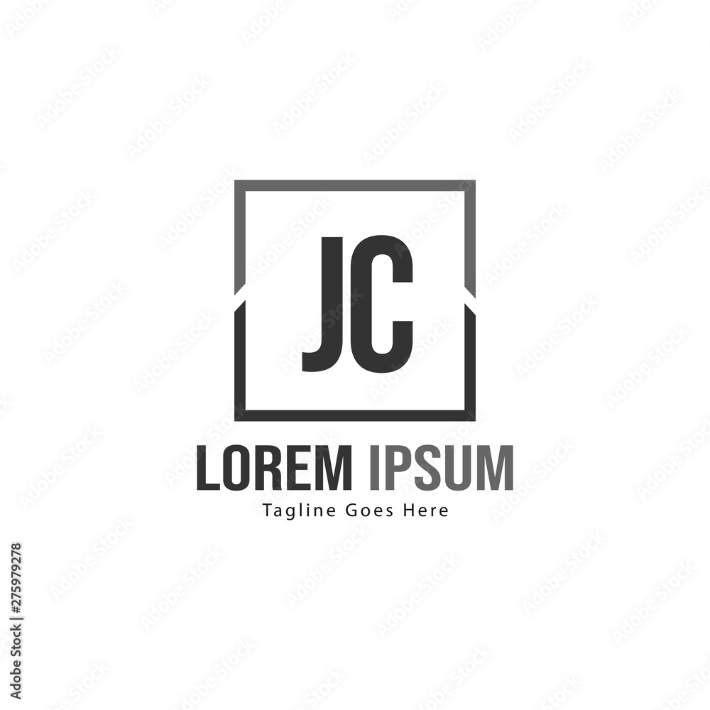 Initial JC logo template with modern frame. Minimalist JC letter logo vector illustration Initial JC logo template with modern frame. Minimalist JC letter logo vector illustration