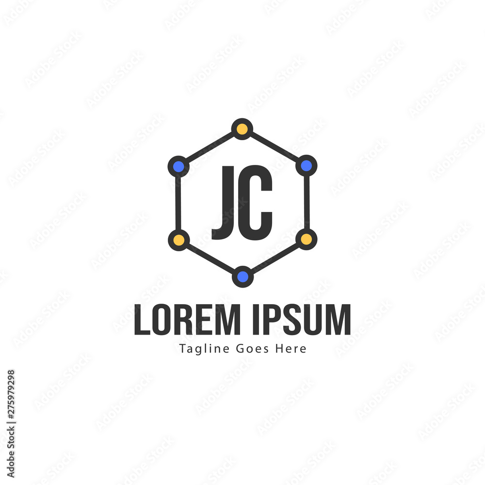 Fototapeta premium Initial JC logo template with modern frame. Minimalist JC letter logo vector illustration