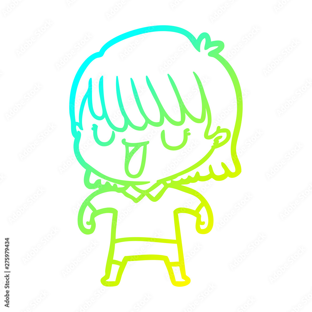 cold gradient line drawing cartoon woman cold gradient line drawing cartoon woman