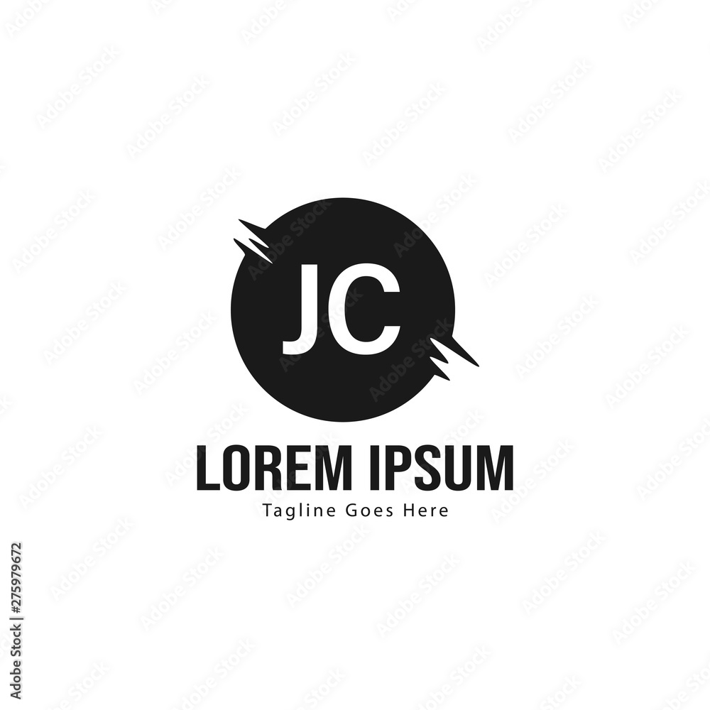 Initial JC logo template with modern frame. Minimalist JC letter logo vector illustration Initial JC logo template with modern frame. Minimalist JC letter logo vector illustration