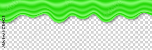 Vector realistic isolated green slime for template decoration and covering on the transparent background. Concept of Happy Halloween.