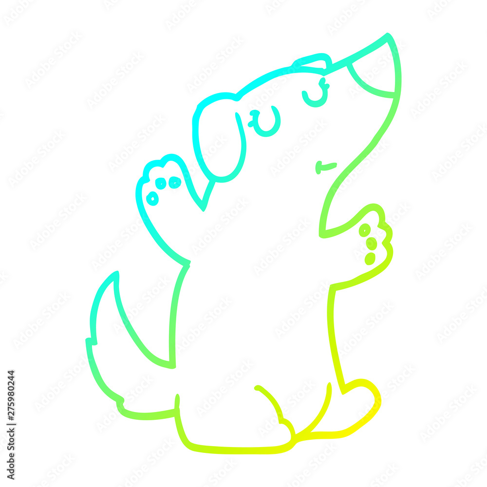 cold gradient line drawing cartoon dog cold gradient line drawing cartoon dog