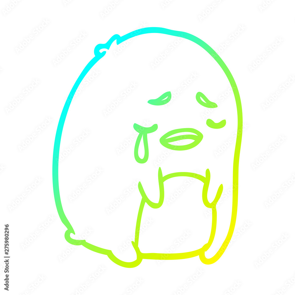 cold gradient line drawing crying penguin cold gradient line drawing crying penguin