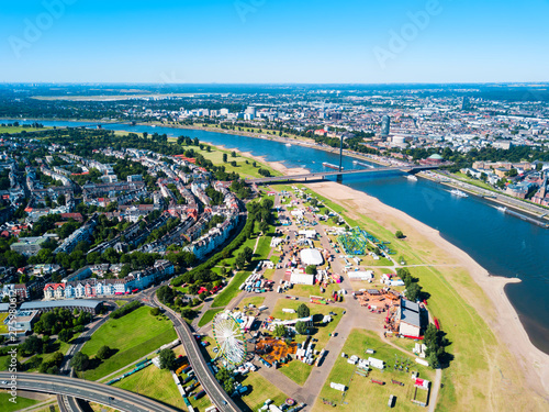Rhine river and aldstadt  Dusseldorf