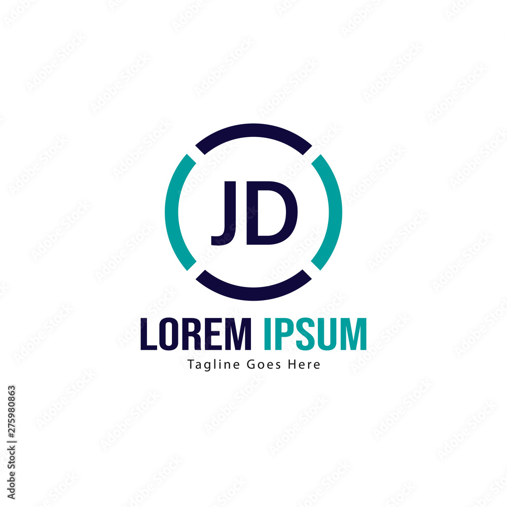 Initial JD logo template with modern frame. Minimalist JD letter logo vector illustration Initial JD logo template with modern frame. Minimalist JD letter logo vector illustration
