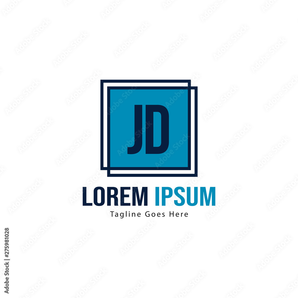 Initial JD logo template with modern frame. Minimalist JD letter logo vector illustration Initial JD logo template with modern frame. Minimalist JD letter logo vector illustration