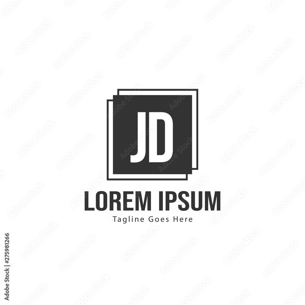 Initial JD logo template with modern frame. Minimalist JD letter logo vector illustration Initial JD logo template with modern frame. Minimalist JD letter logo vector illustration