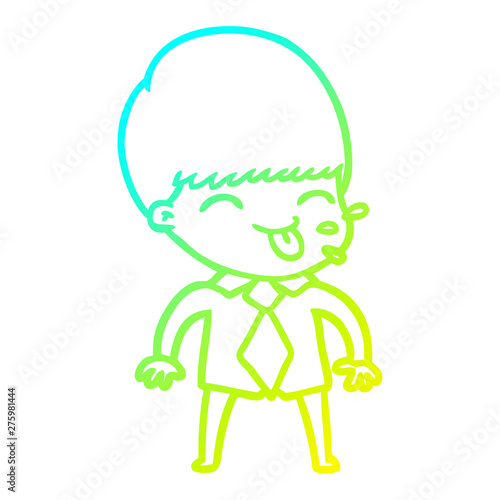 cold gradient line drawing cartoon rude man