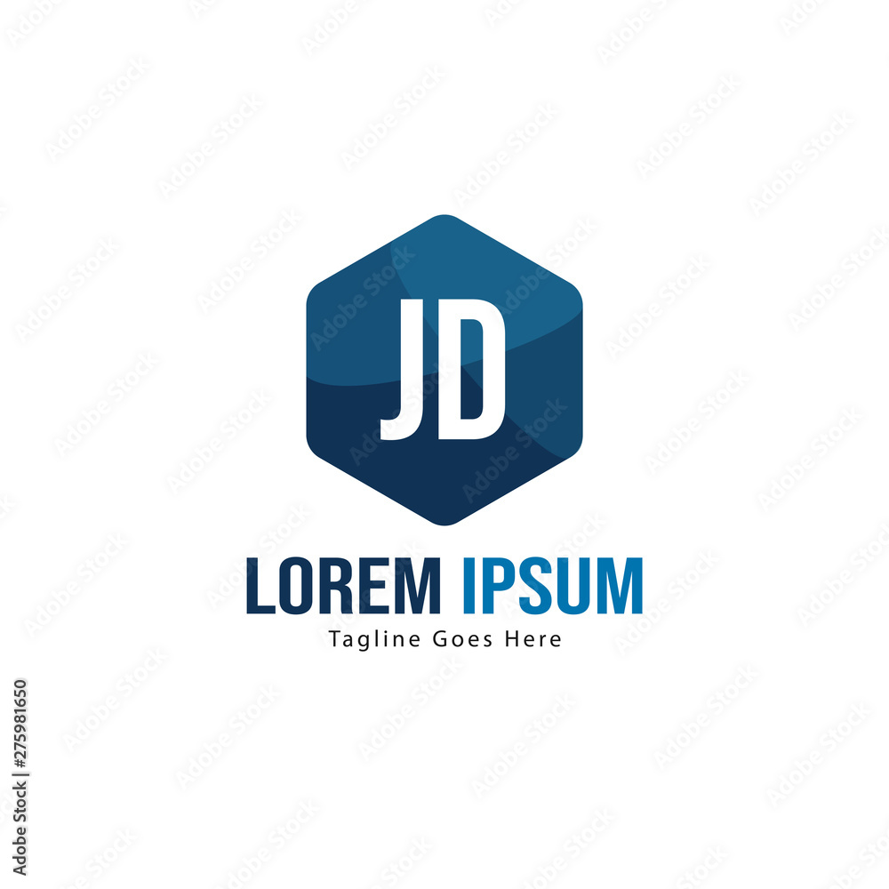 Fototapeta premium Initial JD logo template with modern frame. Minimalist JD letter logo vector illustration