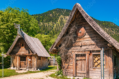 Beautiful viking village at the famous Walchensee - Bavaria - Germany photo
