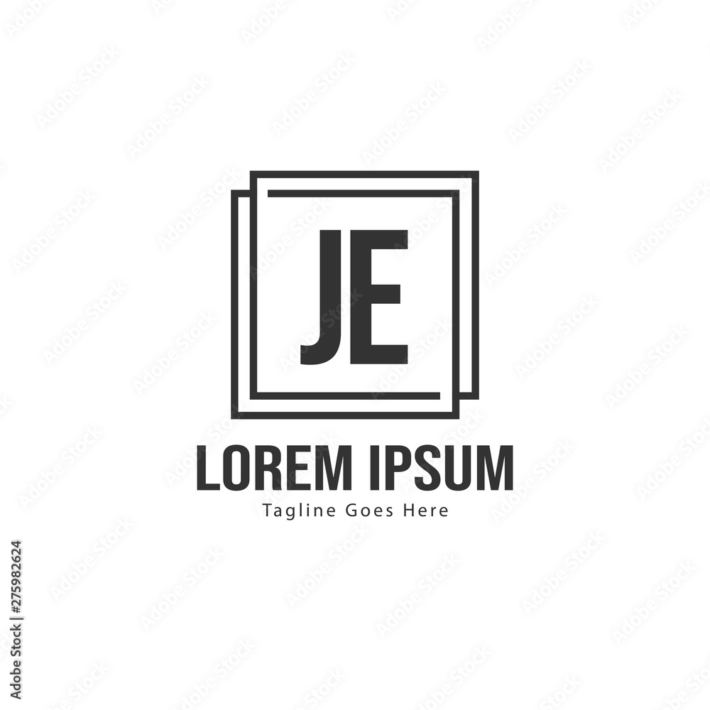 Initial JE logo template with modern frame. Minimalist JE letter logo vector illustration Initial JE logo template with modern frame. Minimalist JE letter logo vector illustration