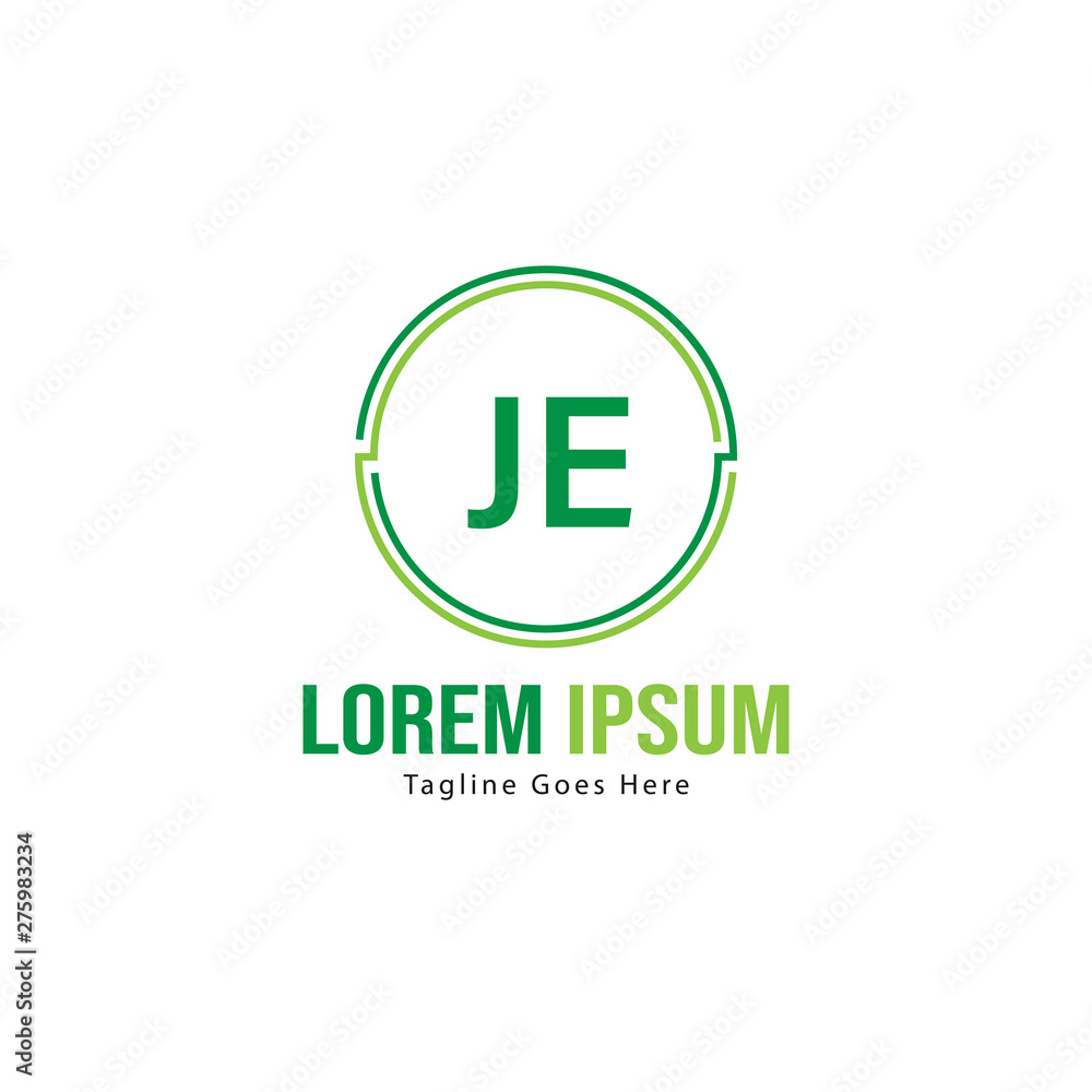 Initial JE logo template with modern frame. Minimalist JE letter logo vector illustration Initial JE logo template with modern frame. Minimalist JE letter logo vector illustration
