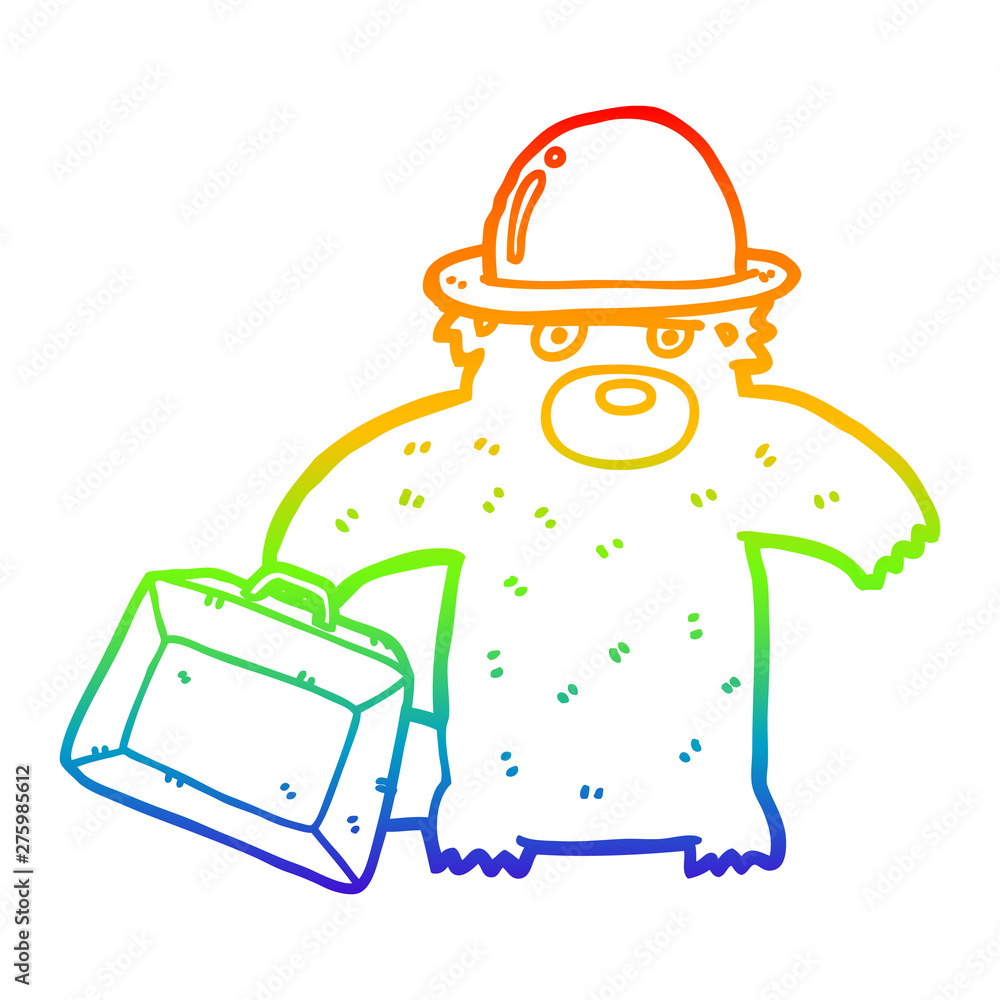 rainbow gradient line drawing cartoon business bear rainbow gradient line drawing cartoon business bear