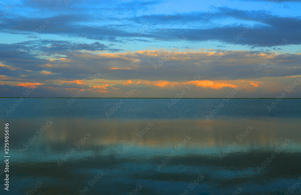 evening scene on Azov sea