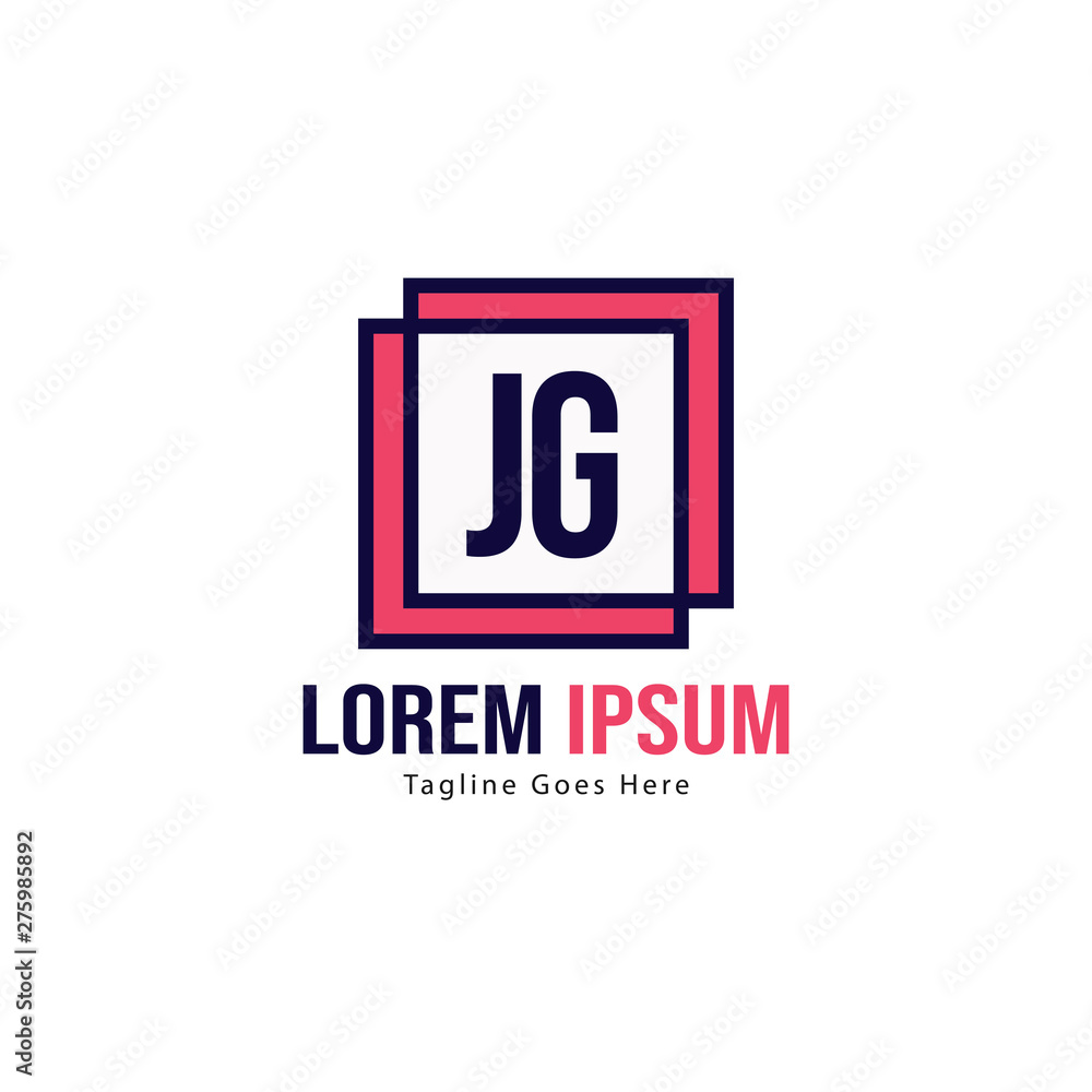 Initial JG logo template with modern frame. Minimalist JG letter logo vector illustration Initial JG logo template with modern frame. Minimalist JG letter logo vector illustration