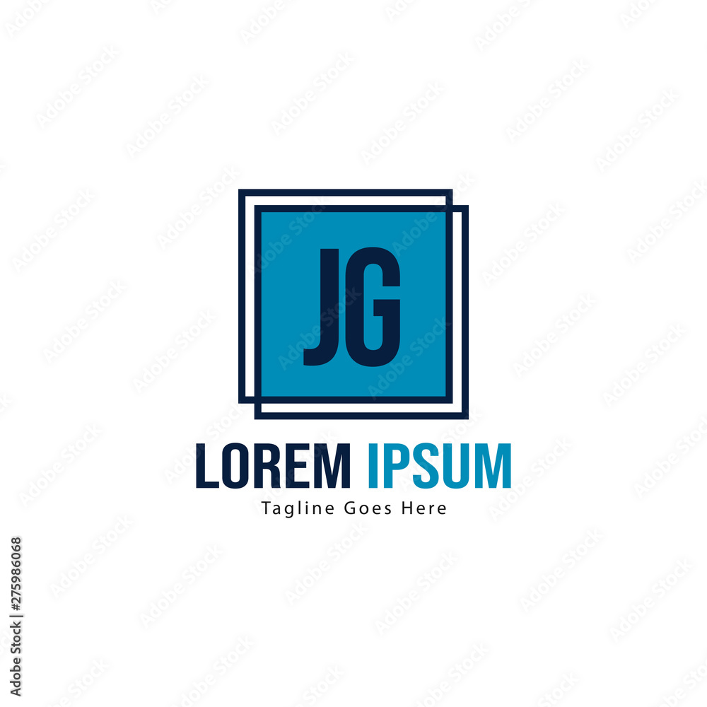 Initial JG logo template with modern frame. Minimalist JG letter logo vector illustration Initial JG logo template with modern frame. Minimalist JG letter logo vector illustration