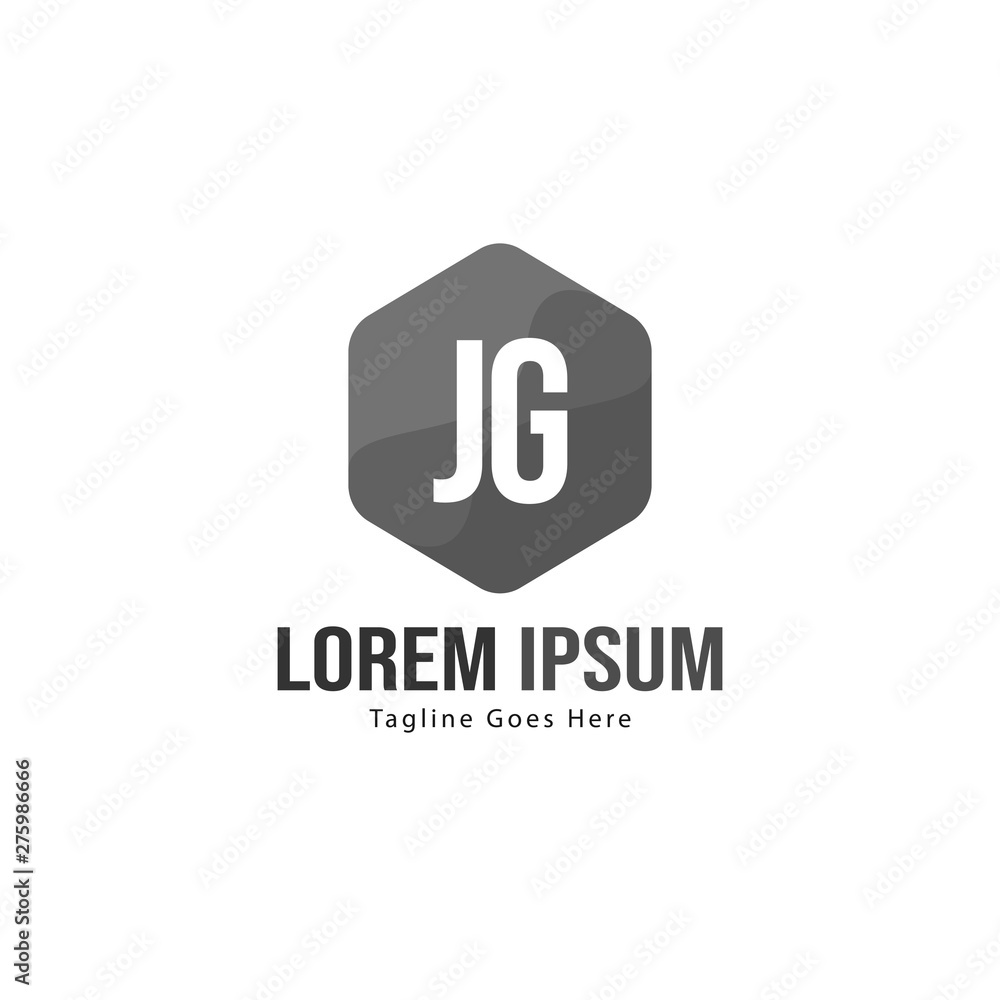 Initial JG logo template with modern frame. Minimalist JG letter logo vector illustration Initial JG logo template with modern frame. Minimalist JG letter logo vector illustration