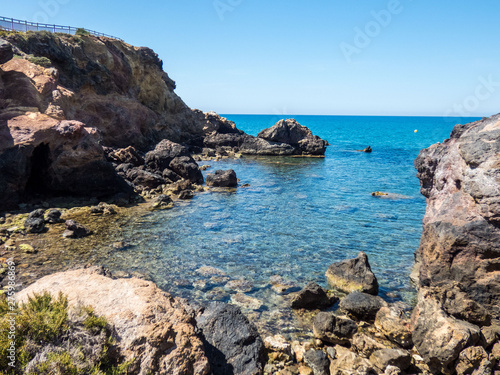 Coastline of Costa Calida in Murcia region, Spain.Blue water and sky. © Svetlana