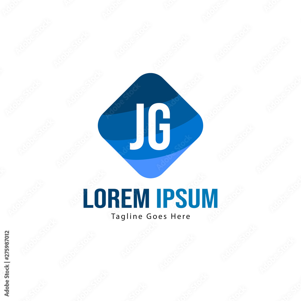 Initial JG logo template with modern frame. Minimalist JG letter logo vector illustration Initial JG logo template with modern frame. Minimalist JG letter logo vector illustration