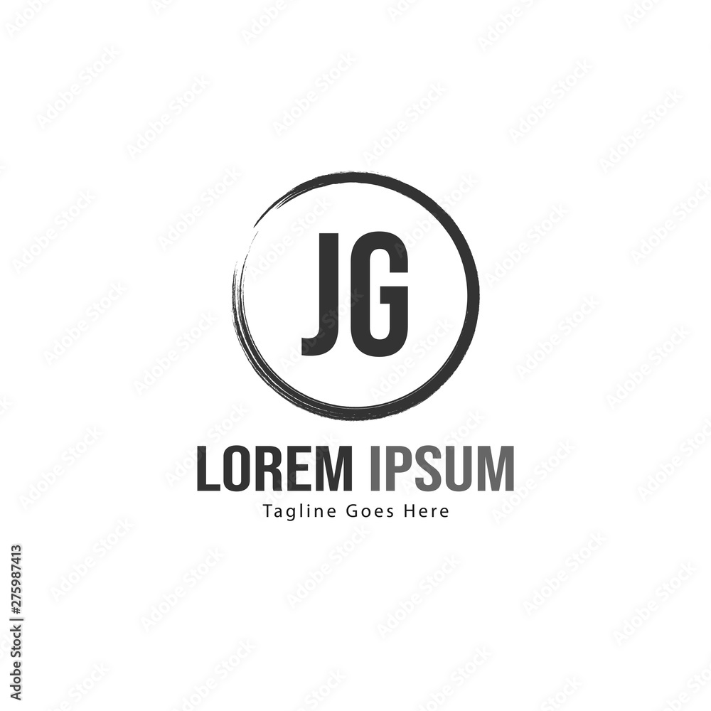 Initial JG logo template with modern frame. Minimalist JG letter logo vector illustration Initial JG logo template with modern frame. Minimalist JG letter logo vector illustration