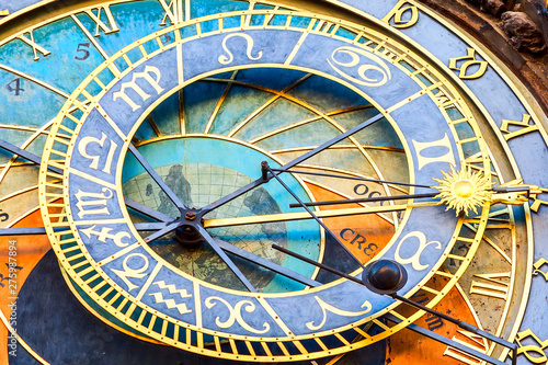 Detail of the astronomical clock in the Old Town Square in Prague, Czech Republic