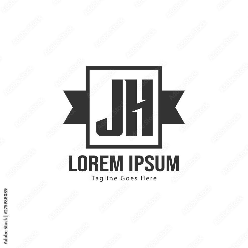 Initial JH logo template with modern frame. Minimalist JH letter logo vector illustration Initial JH logo template with modern frame. Minimalist JH letter logo vector illustration