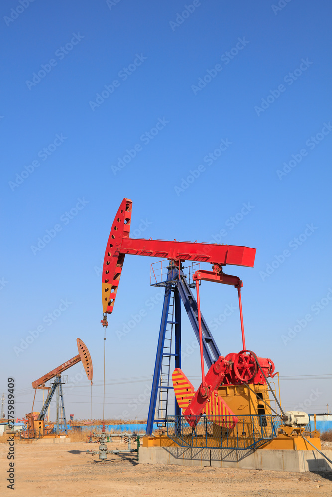 pumping unit under blue sky pumping unit under blue sky
