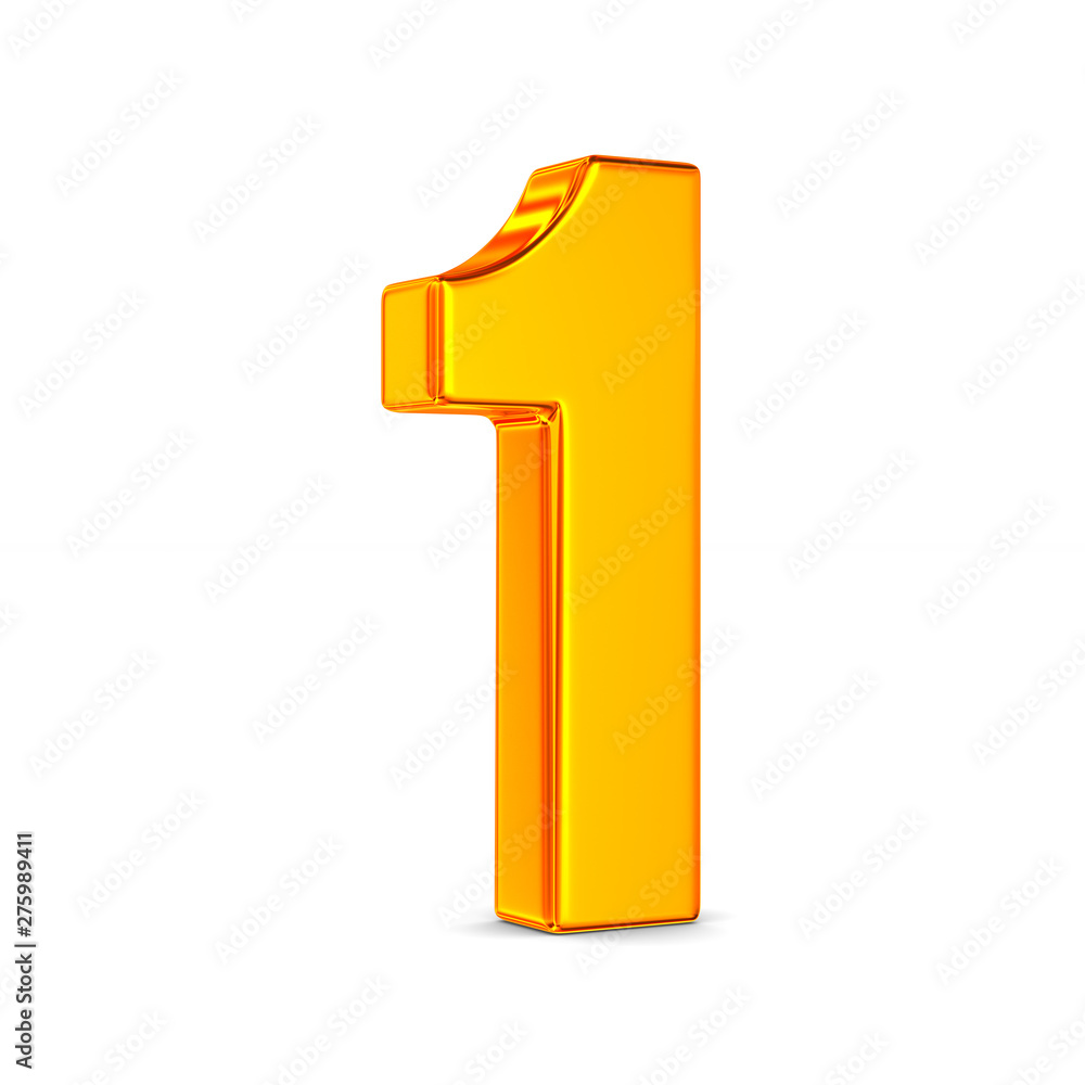 Number one on white background. Isolated 3D illustration Number one on white background. Isolated 3D illustration