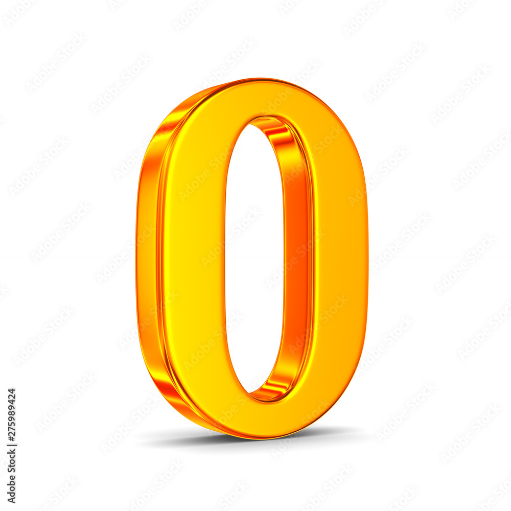 Number zero on white background. Isolated 3D illustration Number zero on white background. Isolated 3D illustration