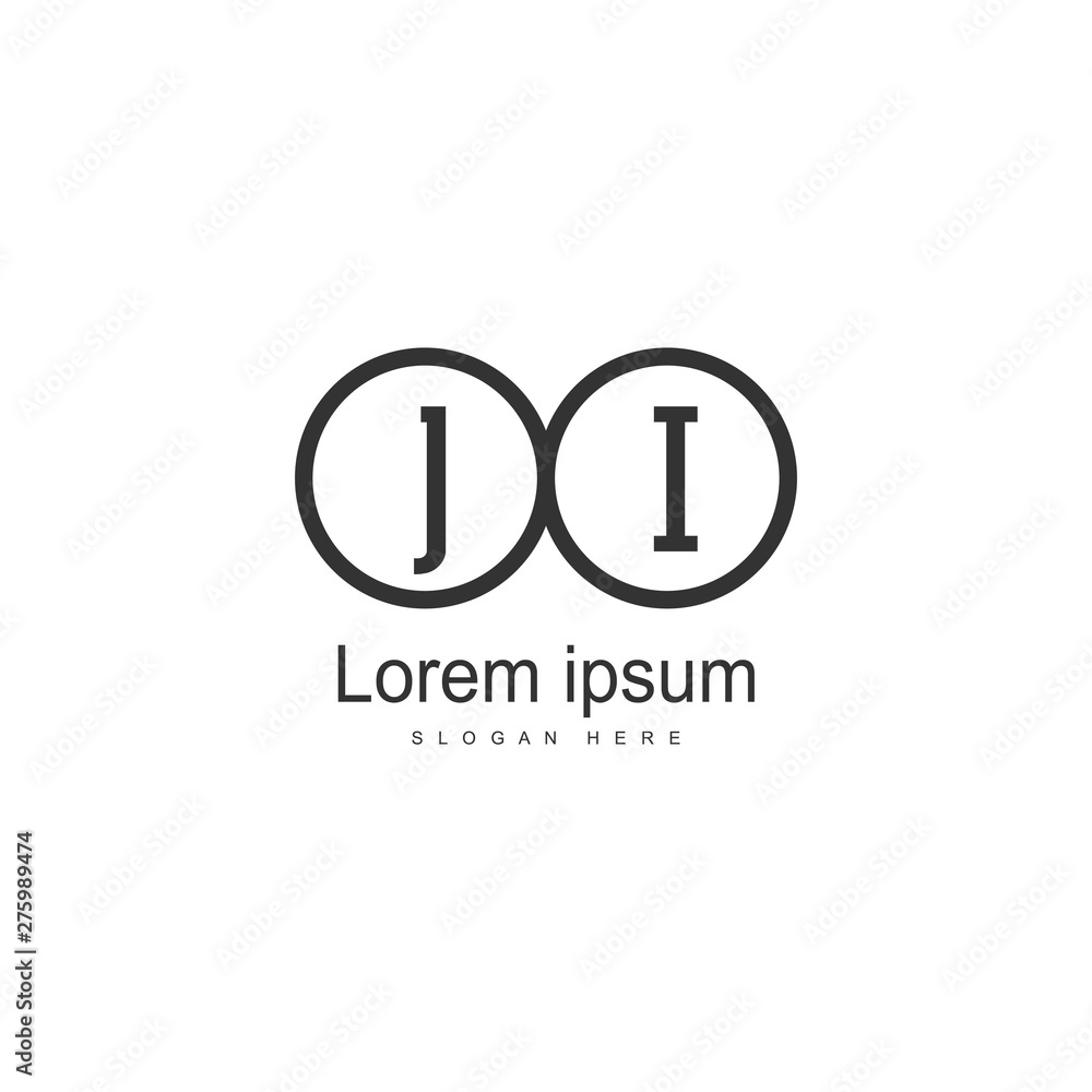 Initial JI logo template with modern frame. Minimalist JI letter logo vector illustration Initial JI logo template with modern frame. Minimalist JI letter logo vector illustration