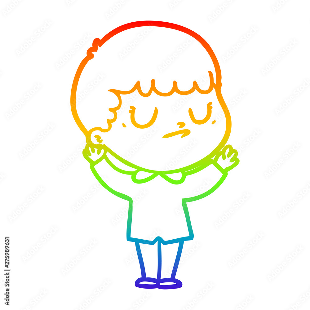 rainbow gradient line drawing cartoon grumpy boy rainbow gradient line drawing cartoon grumpy boy