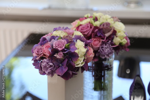 The brides bouquet is in a vase