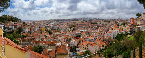Birds eye view panoramic landscape photography in Lisbon, Portugal