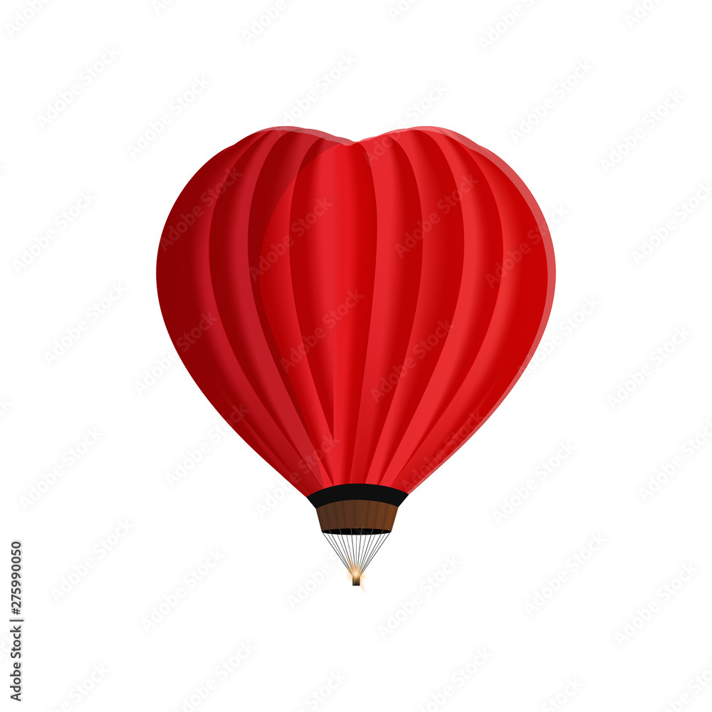 Fototapeta premium Heart shaped balloon isolated on white background for your creativity