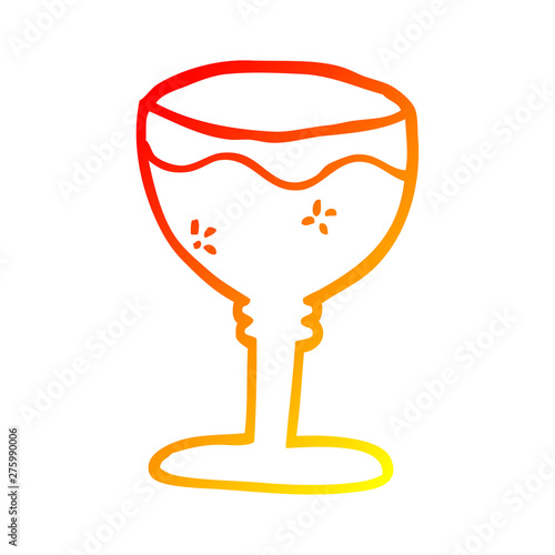 warm gradient line drawing cartoon red wine glass