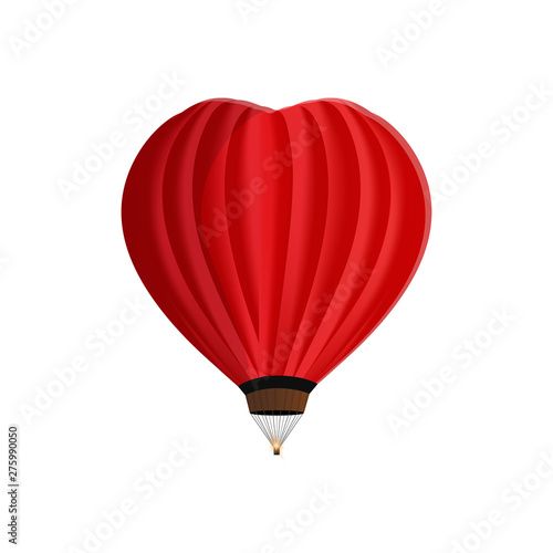 Heart shaped balloon isolated on white background for your creativity