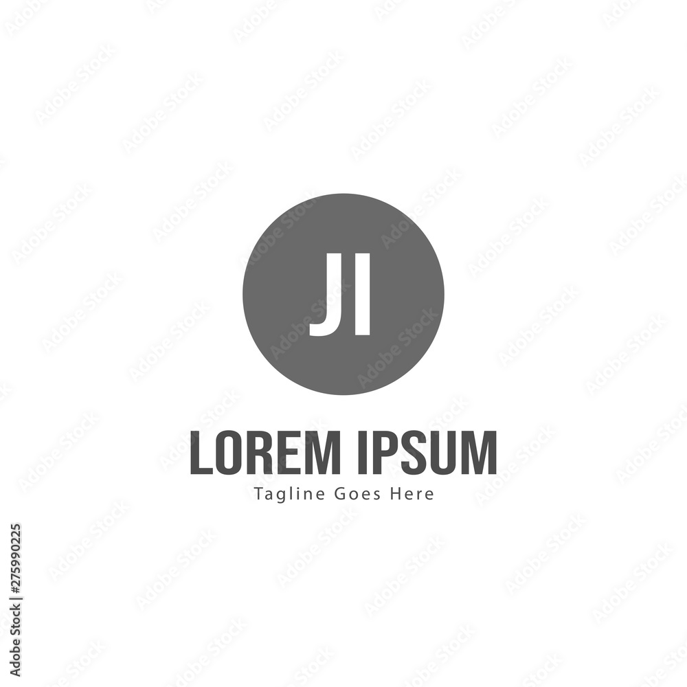 Initial JI logo template with modern frame. Minimalist JI letter logo vector illustration Initial JI logo template with modern frame. Minimalist JI letter logo vector illustration