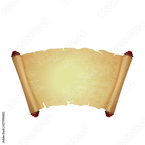 Old parchment isolated on white background for your creativity