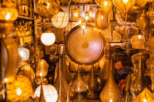 Oriental lampshades / Background of oriental lampshades in a souk.
